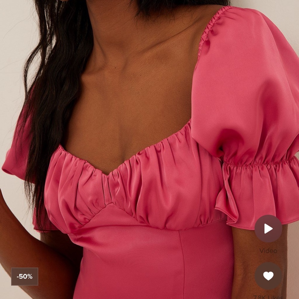 Pink gathered chest mini dress - NAKD brand